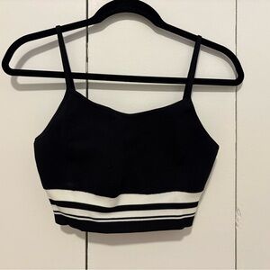 Aritzia Babaton Black and White Striped Crop Top (Size M)